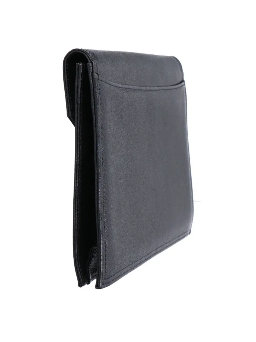 ★SOLD★ Saint Laurent Yves Vintage Logo Plate Leather Clutch - Picture 4 of 9